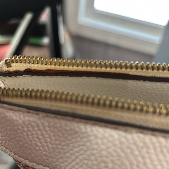 Liz Claiborne Woven Straw & Leather Floral Tote Bag Tan Pink - Picture 14 of 14